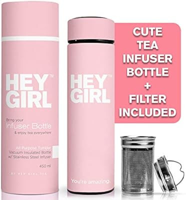 Hey Girl Tea Infuser Bottle - Travel Tea Tumbler For Herbal, Loose Leaf Tea & Tea Bags | The Perf... | Amazon (US)