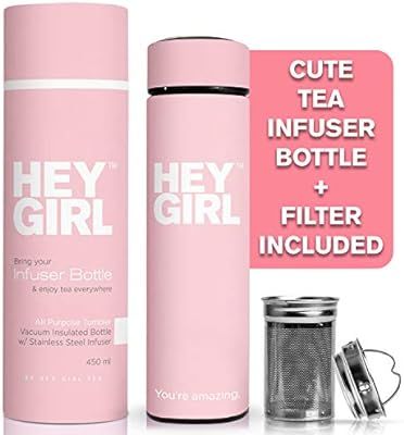 Hey Girl Tea Infuser Bottle - Travel Tea Tumbler For Herbal, Loose Leaf Tea & Tea Bags | The Perf... | Amazon (US)