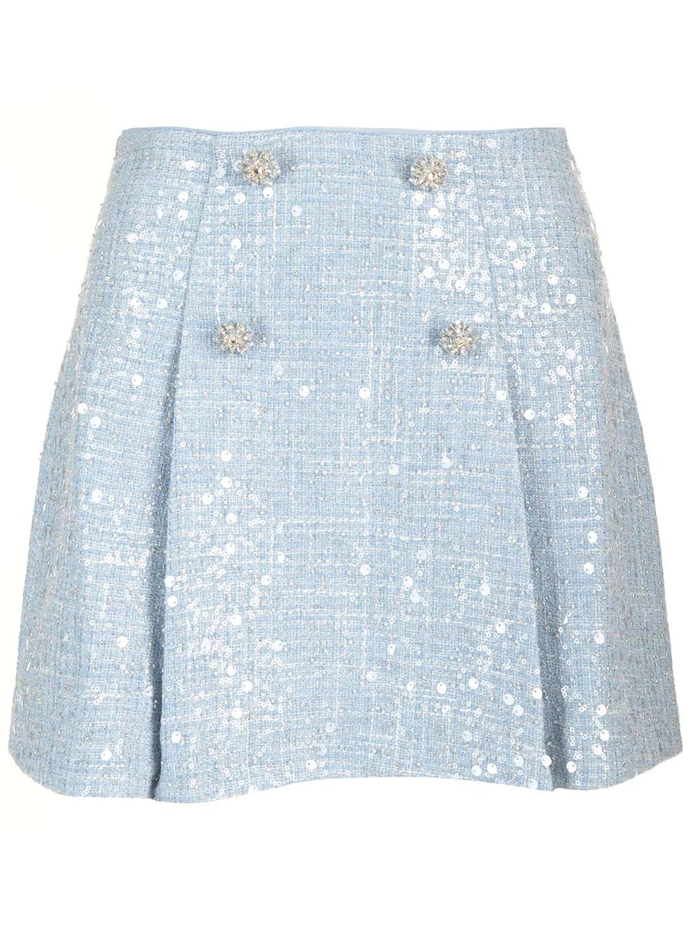 Self-Portrait Sequin Straight Hem Mini Skirt | Cettire Global