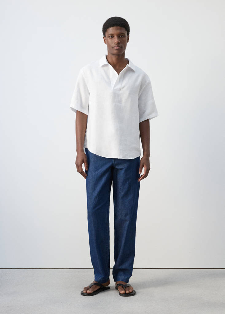 100% linen polo shirt white - Man - L - MANGO MAN | Mango (US/MX/AU)