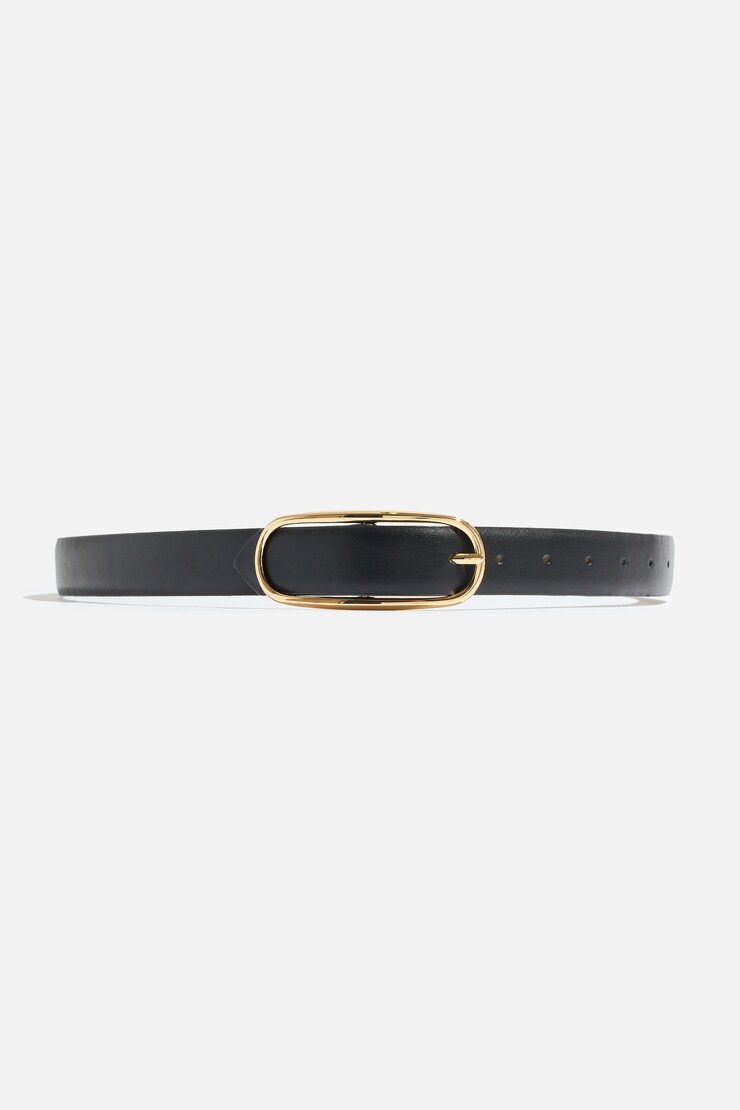Oval Slim Faux Leather Belt | Dynamite Clothing