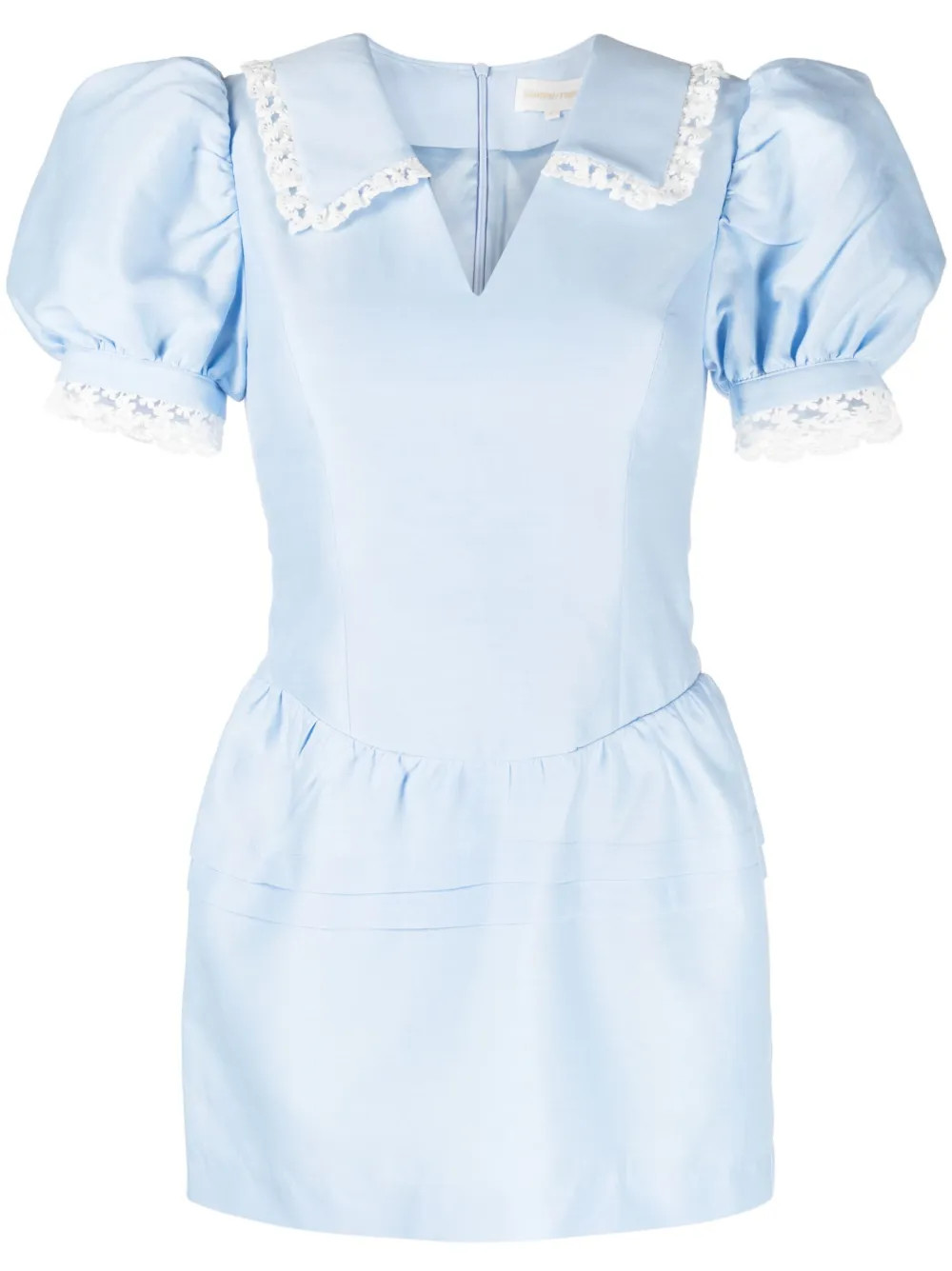 lace-trimmed puff minidress | Farfetch Global