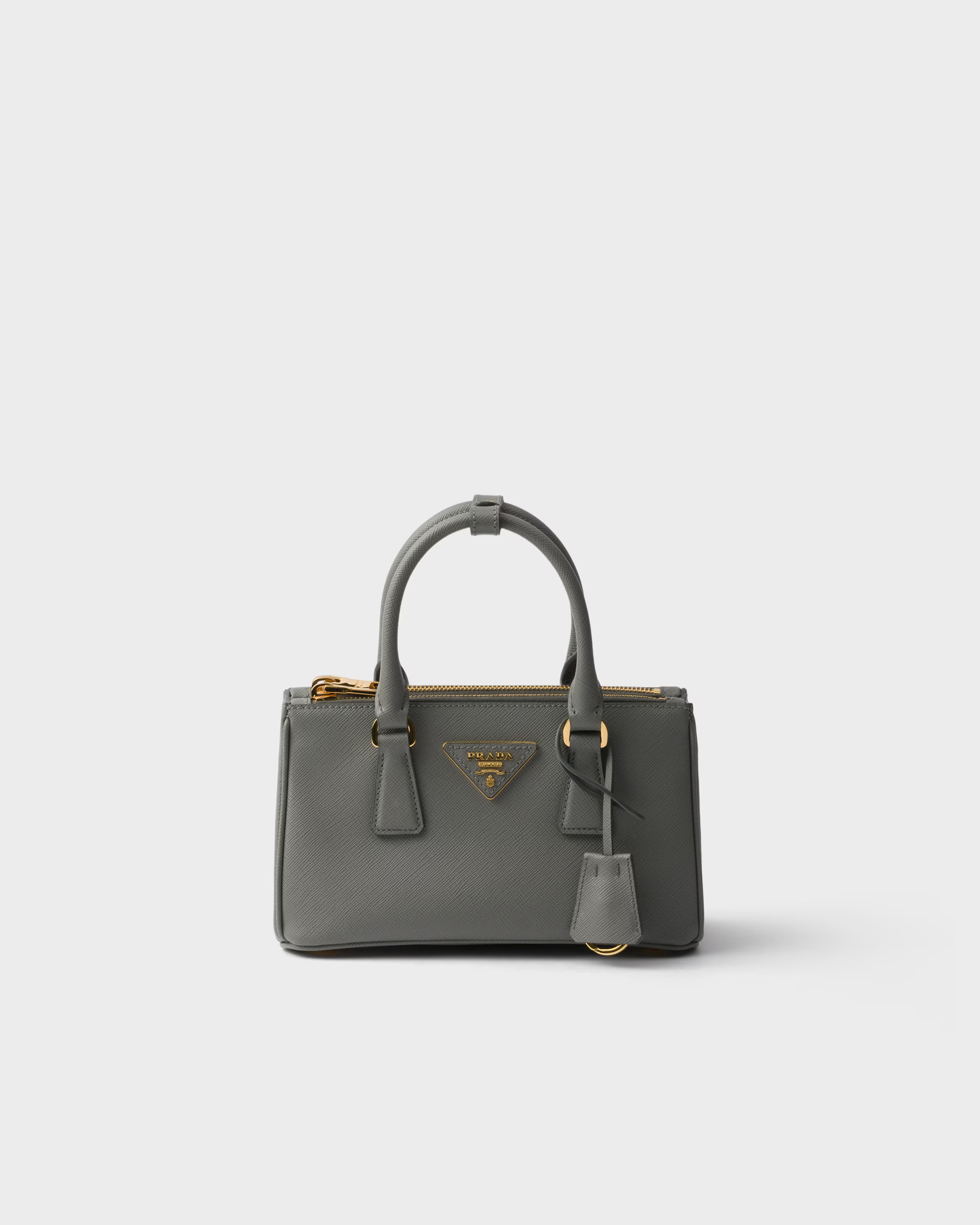 Slate Gray Prada Galleria Mini Saffiano Leather Bag | PRADA | Prada INT