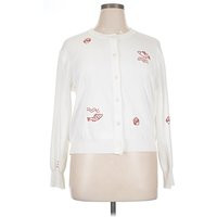 Free Assembly Cardigan Sweater: White Sweaters & Sweatshirts - Size X-Large | ThredUp (US)