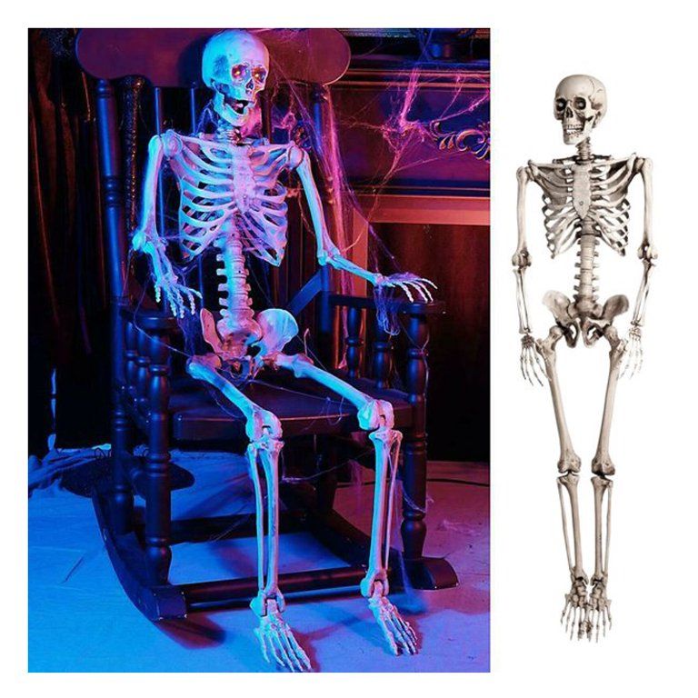 Halloween 15.7 inch skull bones Posable Human Skeleton Halloween Decoration Party Prop - Walmart.... | Walmart (US)