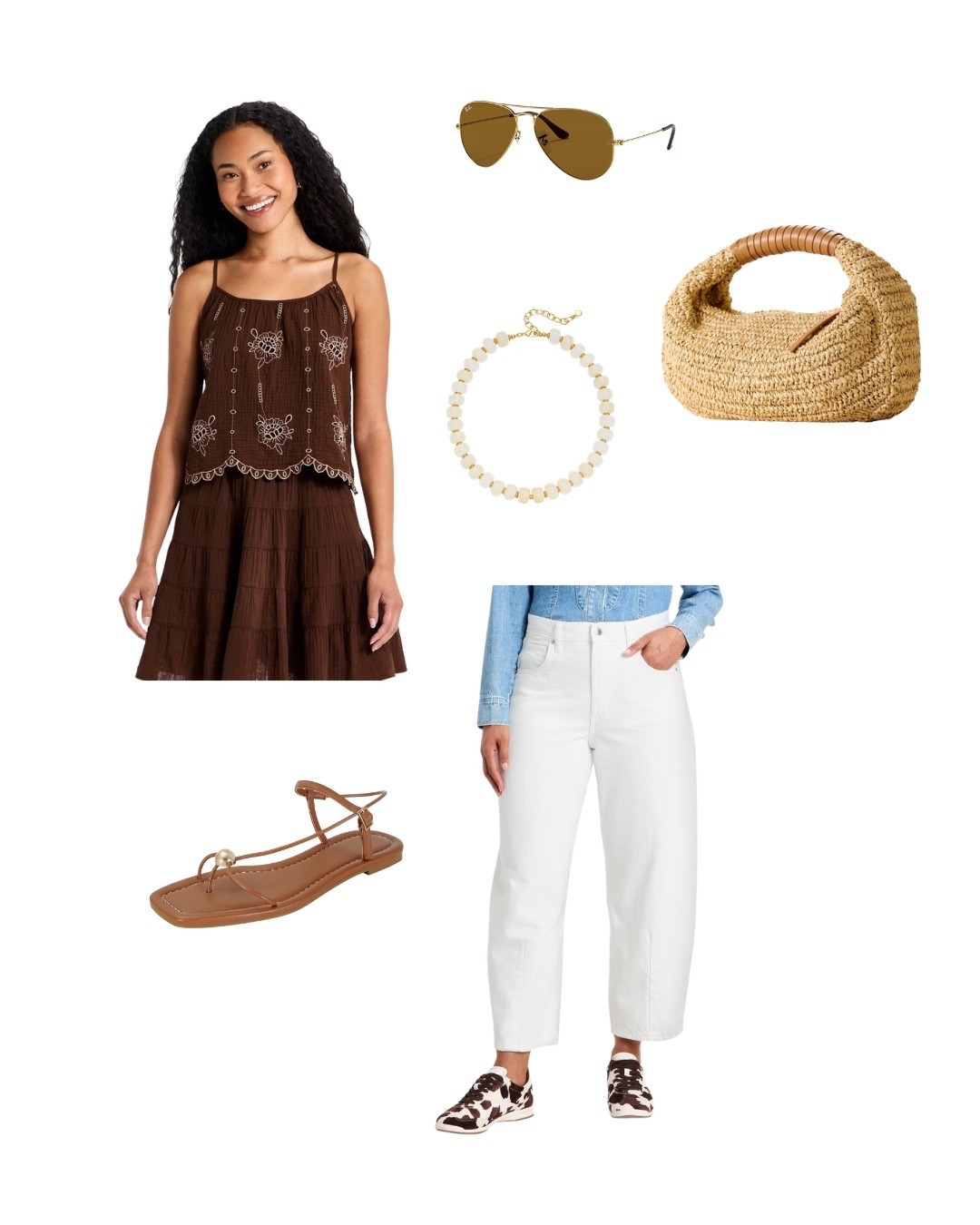Love this brown eyelet top paired with these white barrel jeans!

#LTKSeasonal