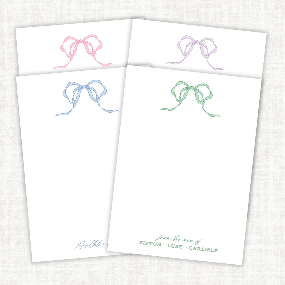 Elegant Bow Notepad, Personalized Gifts, Mothers Day Gifts, - Etsy | Etsy (US)