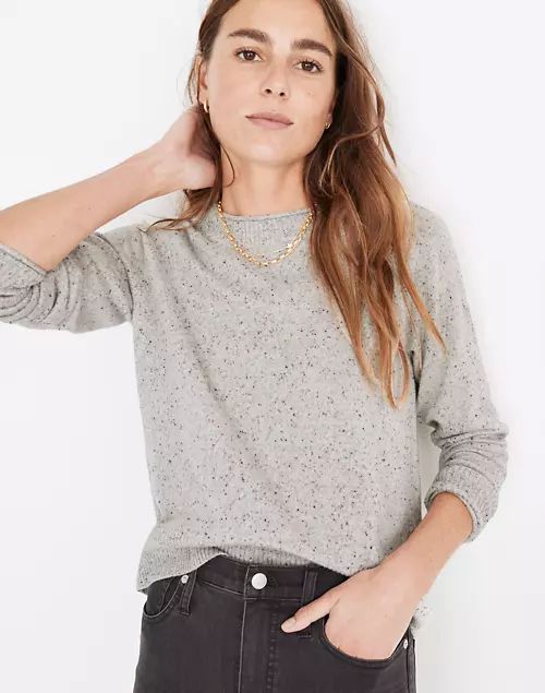 Donegal Cashmere Roll-Trim Pullover Sweater | Madewell