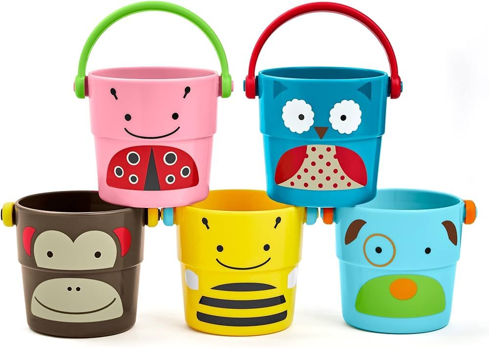 Amazon.com : Skip Hop Baby Bath Toy, Zoo Stack & Pour Buckets : Toys & Games | Amazon (US)