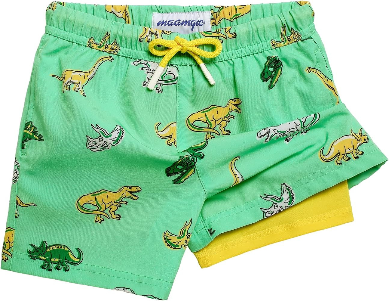 maamgic Boys Swim Trunks with Compression Liner Stretch Boy Swim Shorts Toddler Bathing Suit Swim... | Amazon (US)