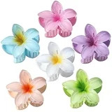 Flower Hair Clips for Women Girls 6 Pcs Hawaiian Medium Claw Clips for Thick Thin Hibiscus Tropic... | Walmart (US)