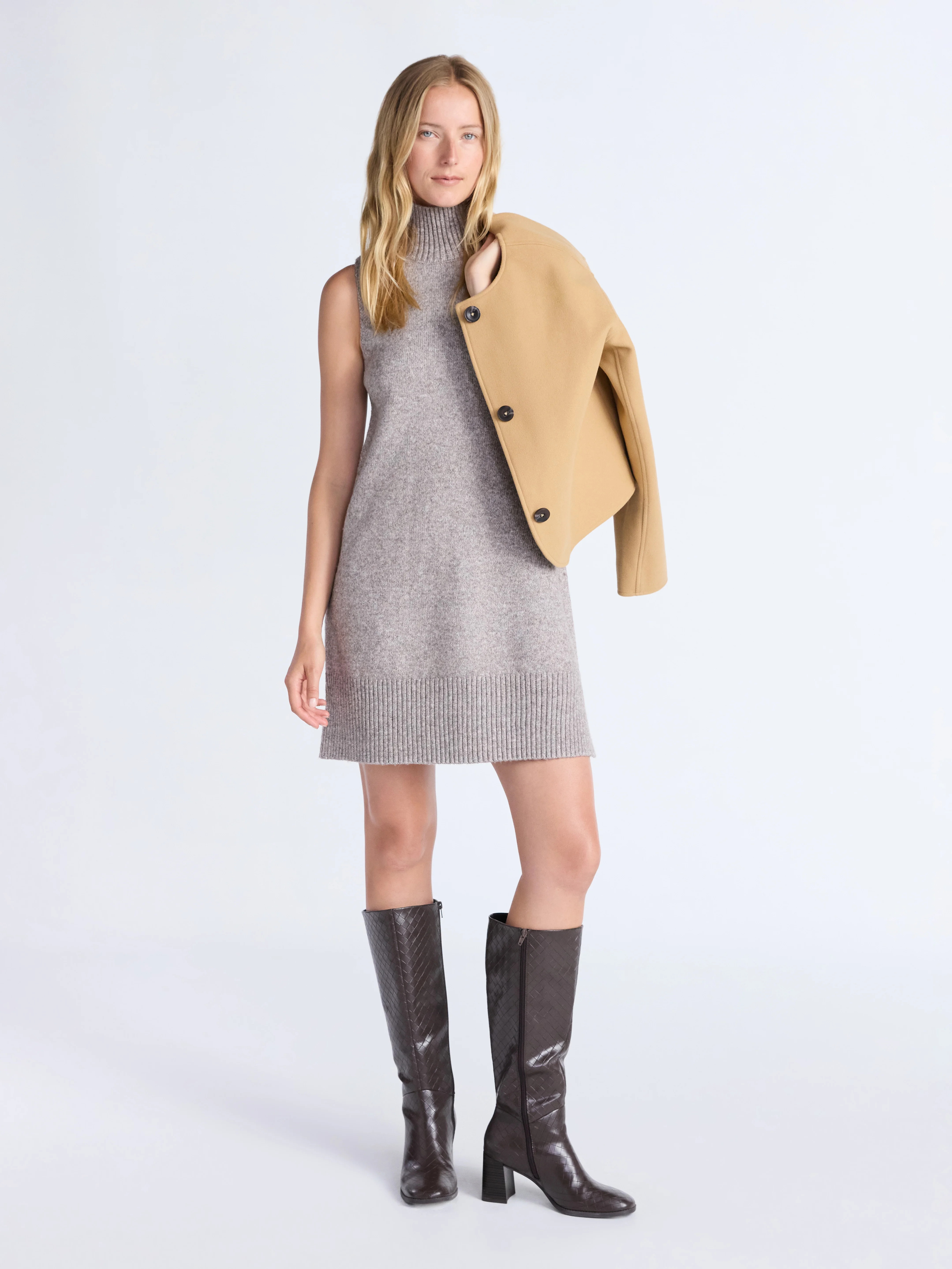 Free Assembly Women's and Women's Plus Sleeveless Sweater Mini Dress, Sizes XS-4X | Walmart (US)