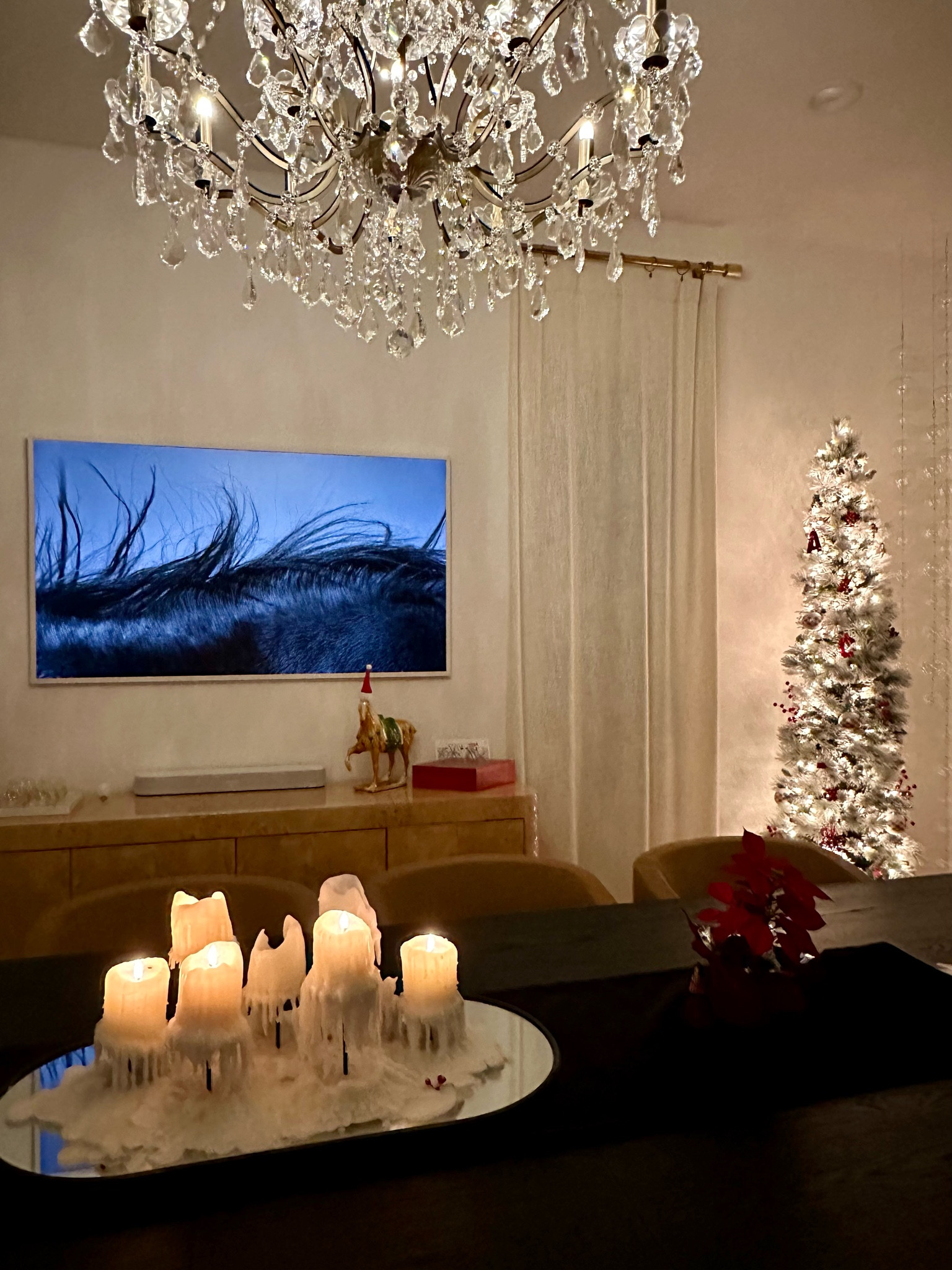 Holiday set up 
Christmas tree- Pencil flocked tree
Candles- Amazon
Tray- Amazon 
Tv- Samsung frame

#LTKHoliday #LTKHome #LTKGiftGuide