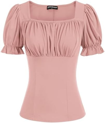Scarlet Darkness Peasant Tops for Women Vintage Puff Sleeve Square Neck Renaissance Shirt | Amazon (US)