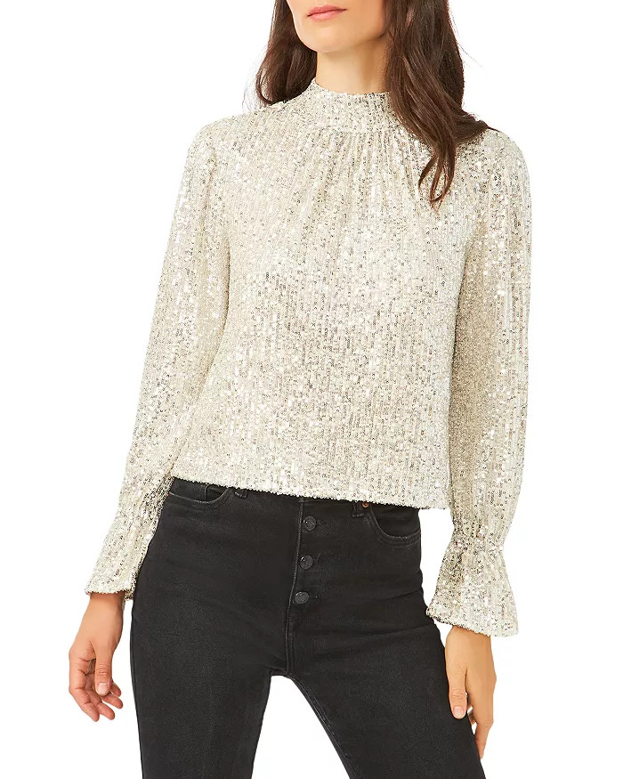 Draped Back Sequin Top | Bloomingdale's (US)