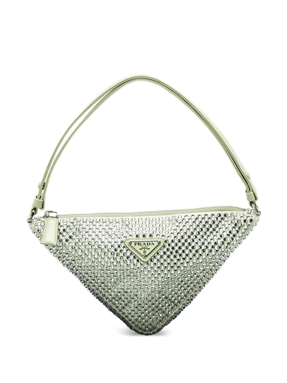 Prada Pre-Owned triangular crystal shoulder bag - Green | Farfetch Global