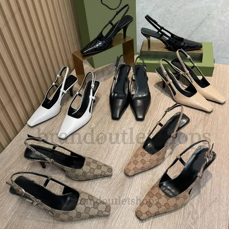 Designer Dress Shoes Lace up shallow cut shoes Slingback Sandals Mid Heel Black mesh with crystal... | DHGate