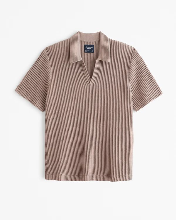 Plisse Johnny Collar Sweater Polo | Abercrombie & Fitch (US)