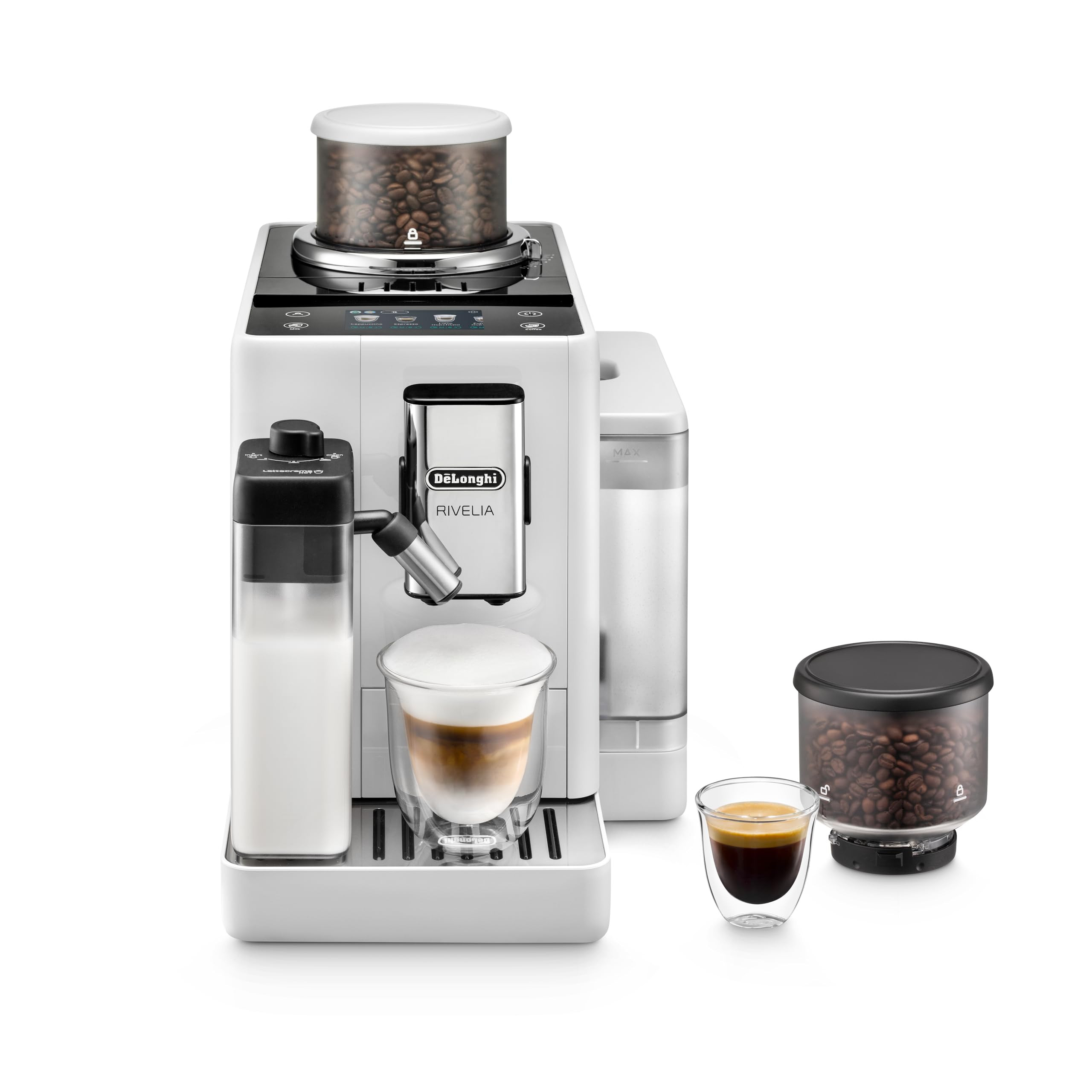 De'Longhi Rivelia Automatic Espresso Machine with Grinder & Milk Frother – All-in-One Coffee Ma... | Amazon (US)