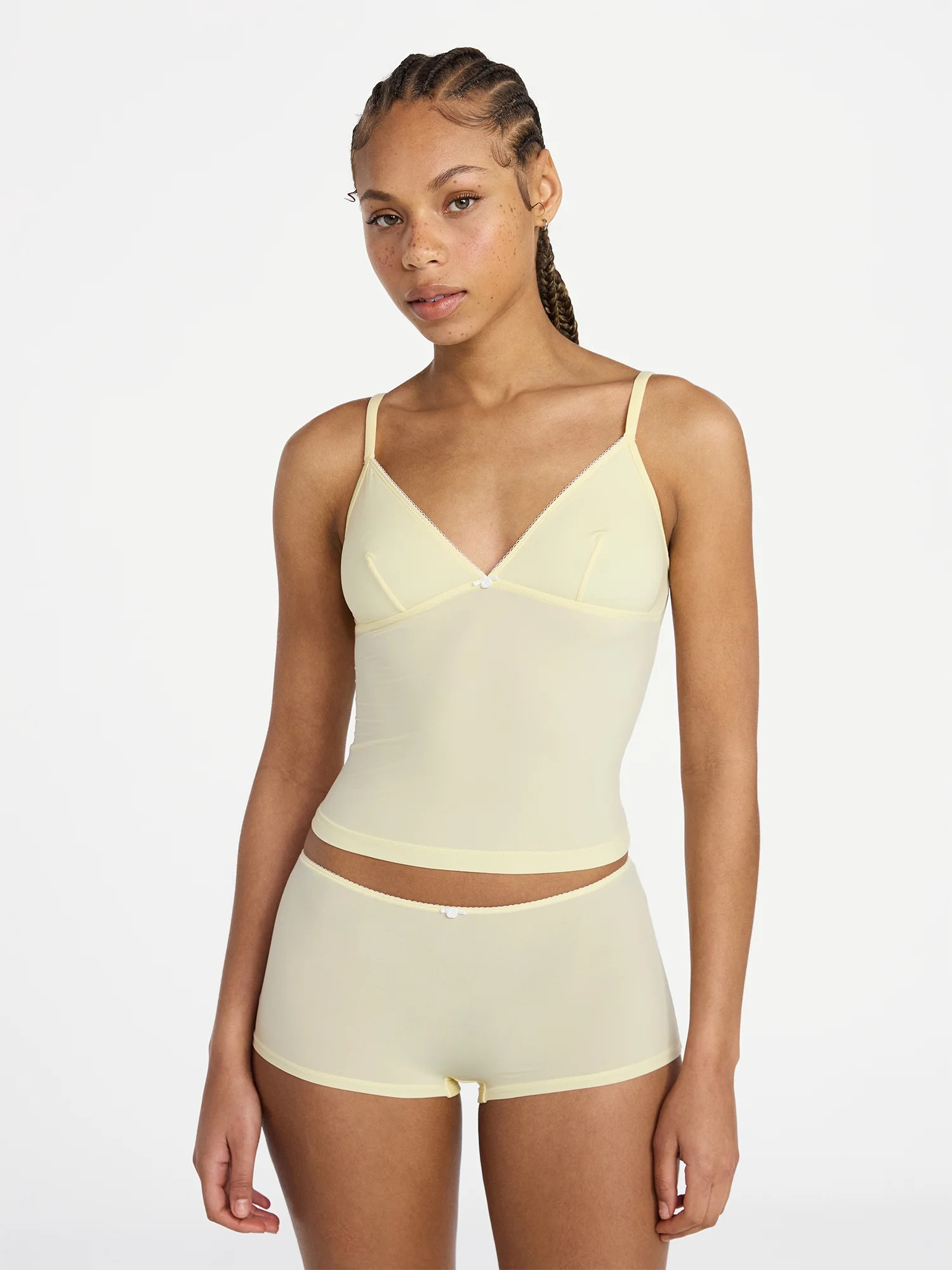 No Boundaries Fit Stretch Picot Trim Cami and Shorts Pajama Set, 2-Piece, Women's XS-XXXL | Walmart (US)