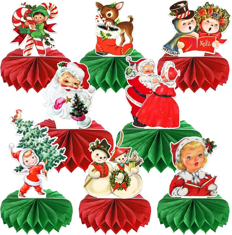 ssailue decor 8 Pieces Vintage Christmas Table Centerpiece Victorian Style Themed Christmas Honey... | Amazon (US)