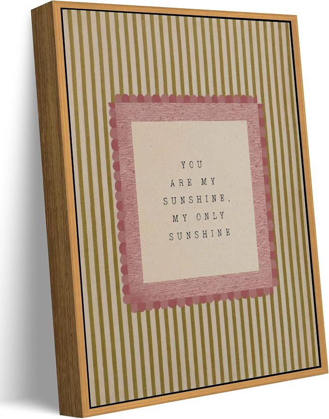Floating Framed Vintage Nursery Canvas Wall Art, You Are My Sunshine Painting Picture Wall Decor,... | Amazon (US)