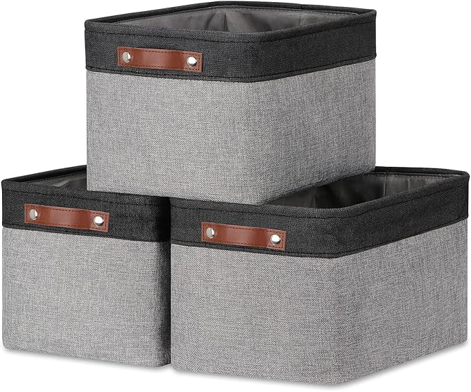 DULLEMELO Fabric Baskets for Storage, Rectangular Fabric Storage Bins Collapsible, Perfect for Sh... | Amazon (US)