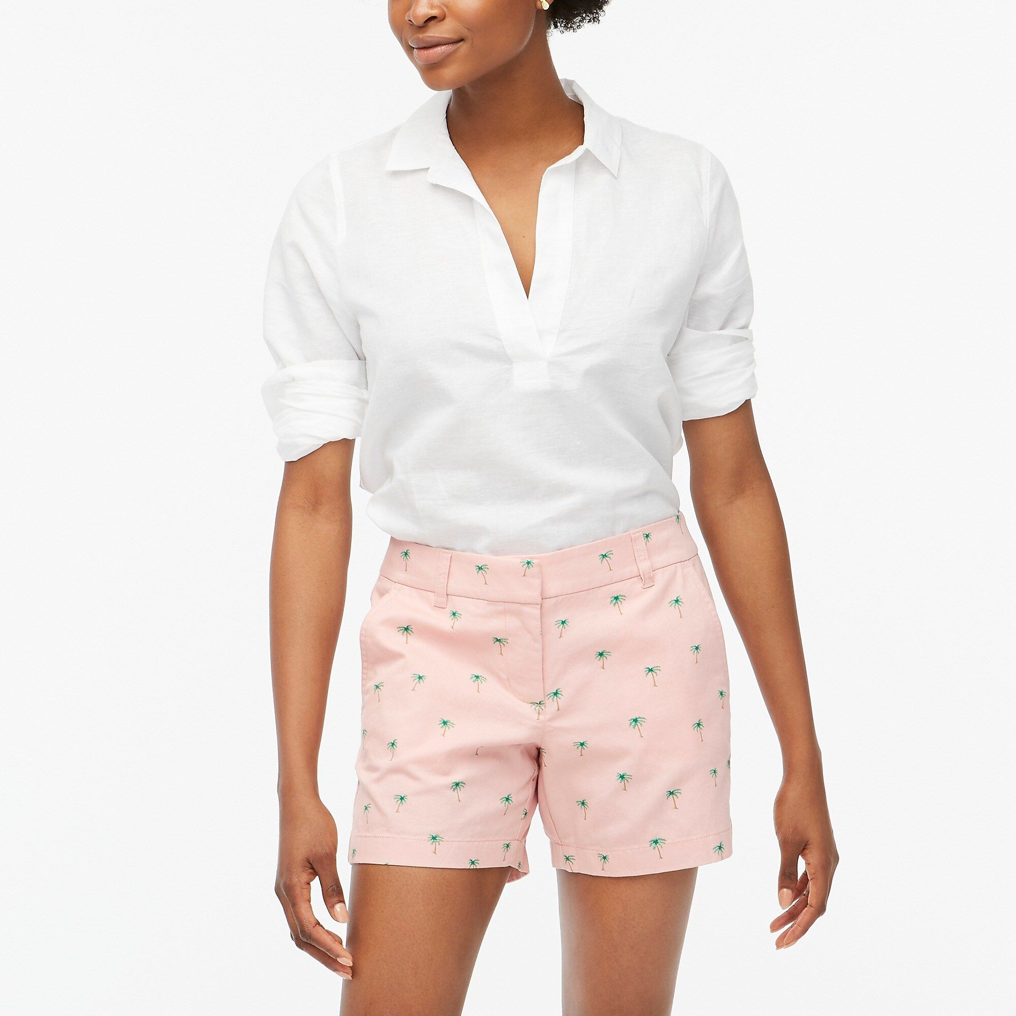 5" chino classic short in palm tree print | J.Crew Factory