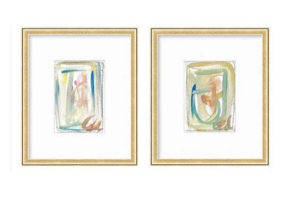 Abstract Watercolor Painting Pair of 5x7 Mat Size | Etsy | Etsy (US)