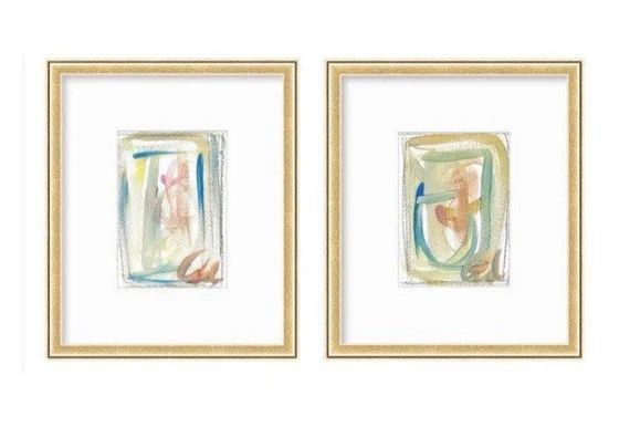Abstract Watercolor Painting Pair of 5x7 Mat Size | Etsy | Etsy (US)