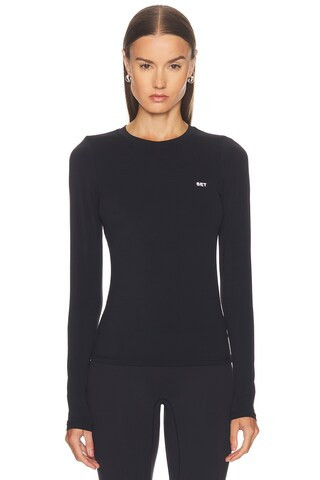 SET Active Airluxe Breathe Long Sleeve Tee in Black | FWRD 