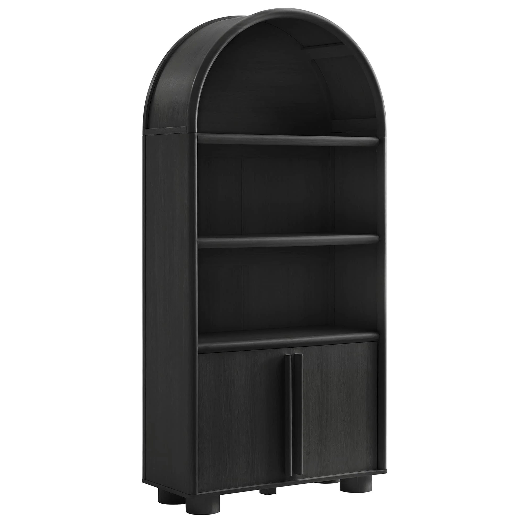 Modway  Bellamy Tall Arched Display Cabinet Bookcase in Black Oak | Lowe's