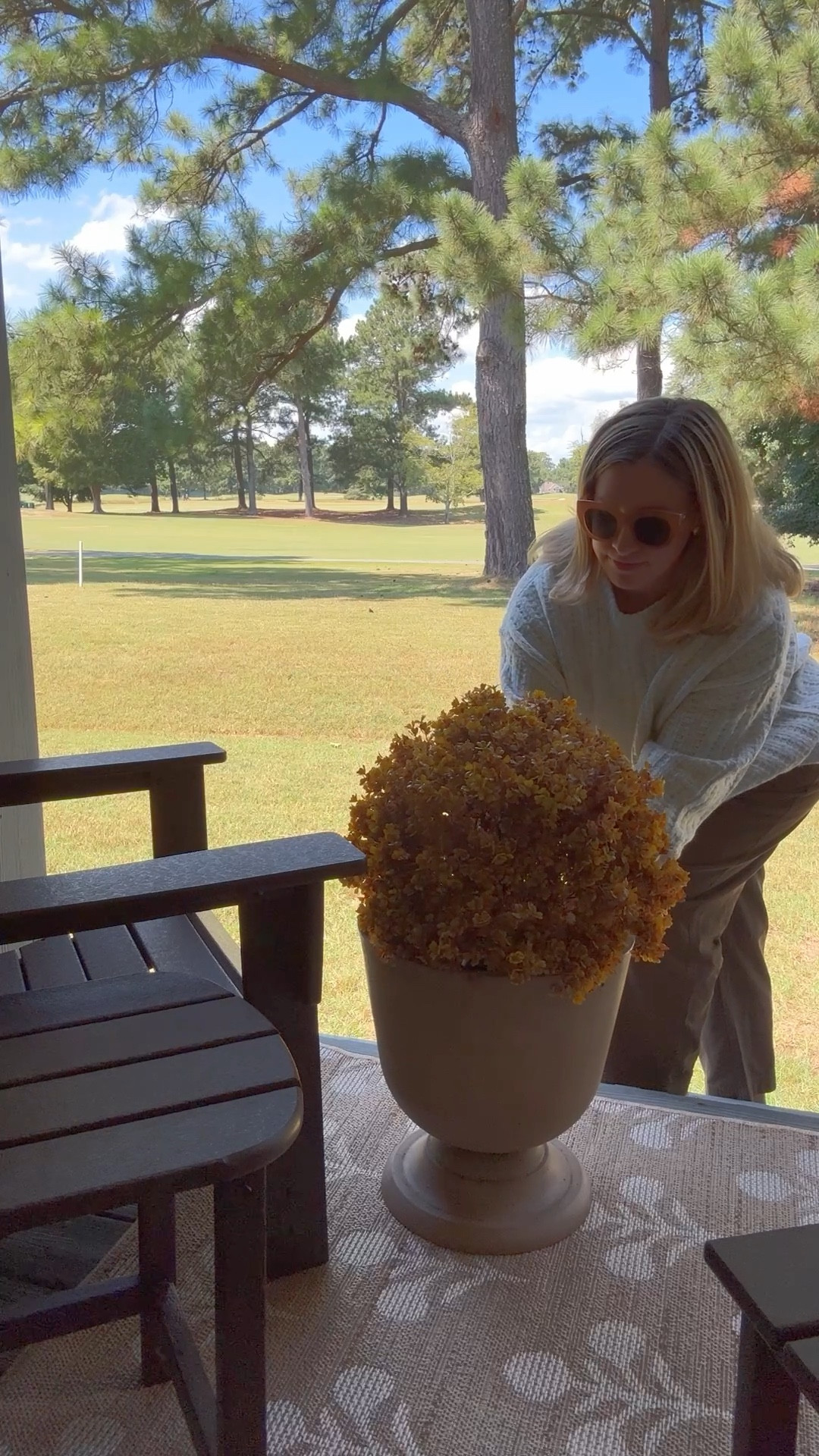 Our condo got a little Fall refresh thanks to Wayfair ✨ A burl wood–style console that doubles as storage + bar space, a neutral block print outdoor rug that cozies up the back seating area, and golden faux mums that bring the perfect touch of Fall (with zero upkeep). Loving these easy upgrades for our guests this season! 🍂 Now’s a great time to shop Wayfair during their Epic Fall Sale, with Up to 70% Off! Fast & Easy Delivery on orders over $35. I’ve linked these Wayfair finds and more picks from the sale!   @wayfair #Wayfair #WayfairPartner 

#LTKSaleAlert #LTKHome #LTKFallSale