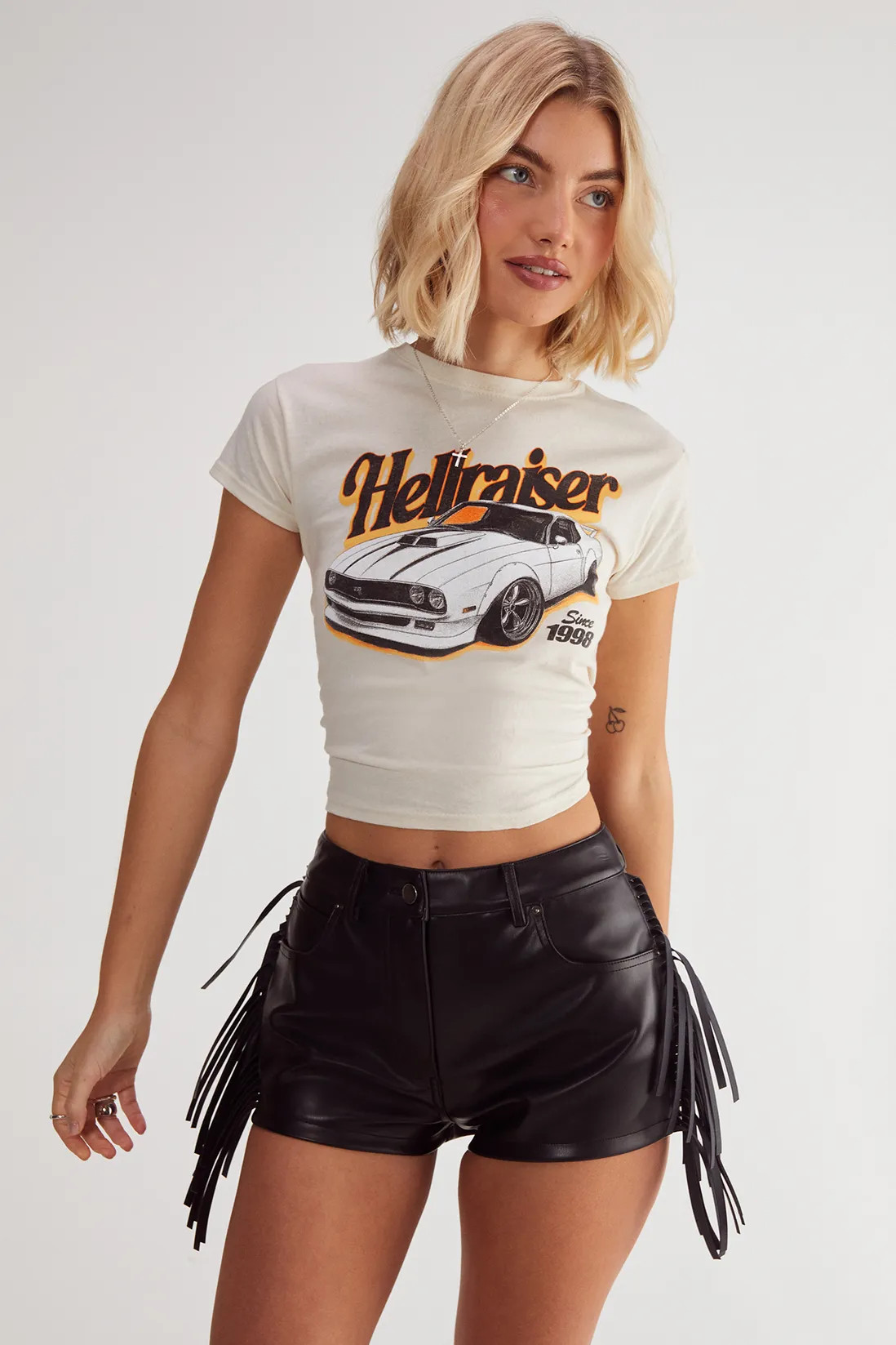 Shorts | Fringe Faux Leather Trim Short | NastyGal | Nasty Gal US