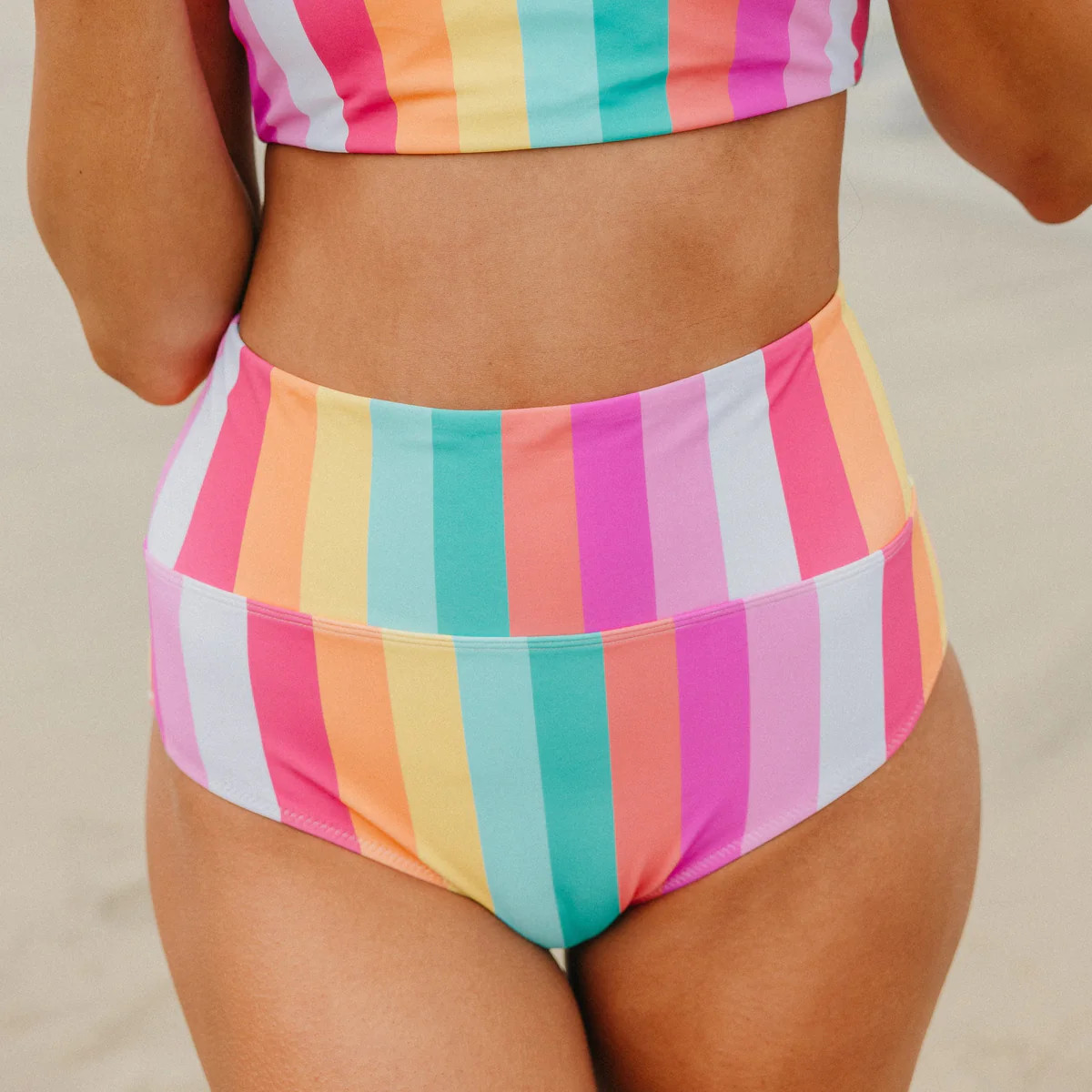 High Rise Bottoms - Sherbet Stripes | Maven Thread