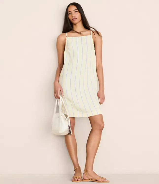 Lou & Grey Striped Ruched Triple Cloth Mini Dress | LOFT