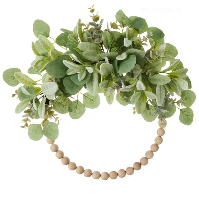 Harvest Beaded Wreath with Sage & Lamb's Ear Foliage, 20", by Way To Celebrate - Walmart.com | Walmart (US)