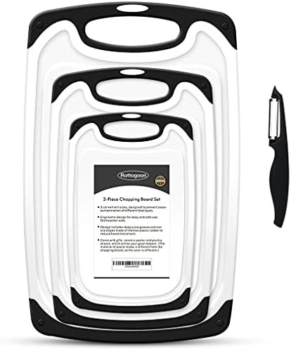 Amazon.com: Cutting Boards for Kitchen, Plastic Chopping Board Set of 4 with Non-Slip Feet and De... | Amazon (US)