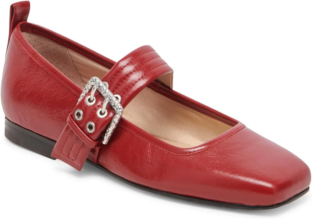 Dsevht Mary Janes Flats for Women Fashion Square Toe Flat Low Heel Easy Buckle Strap Flats Shoes | Amazon (US)