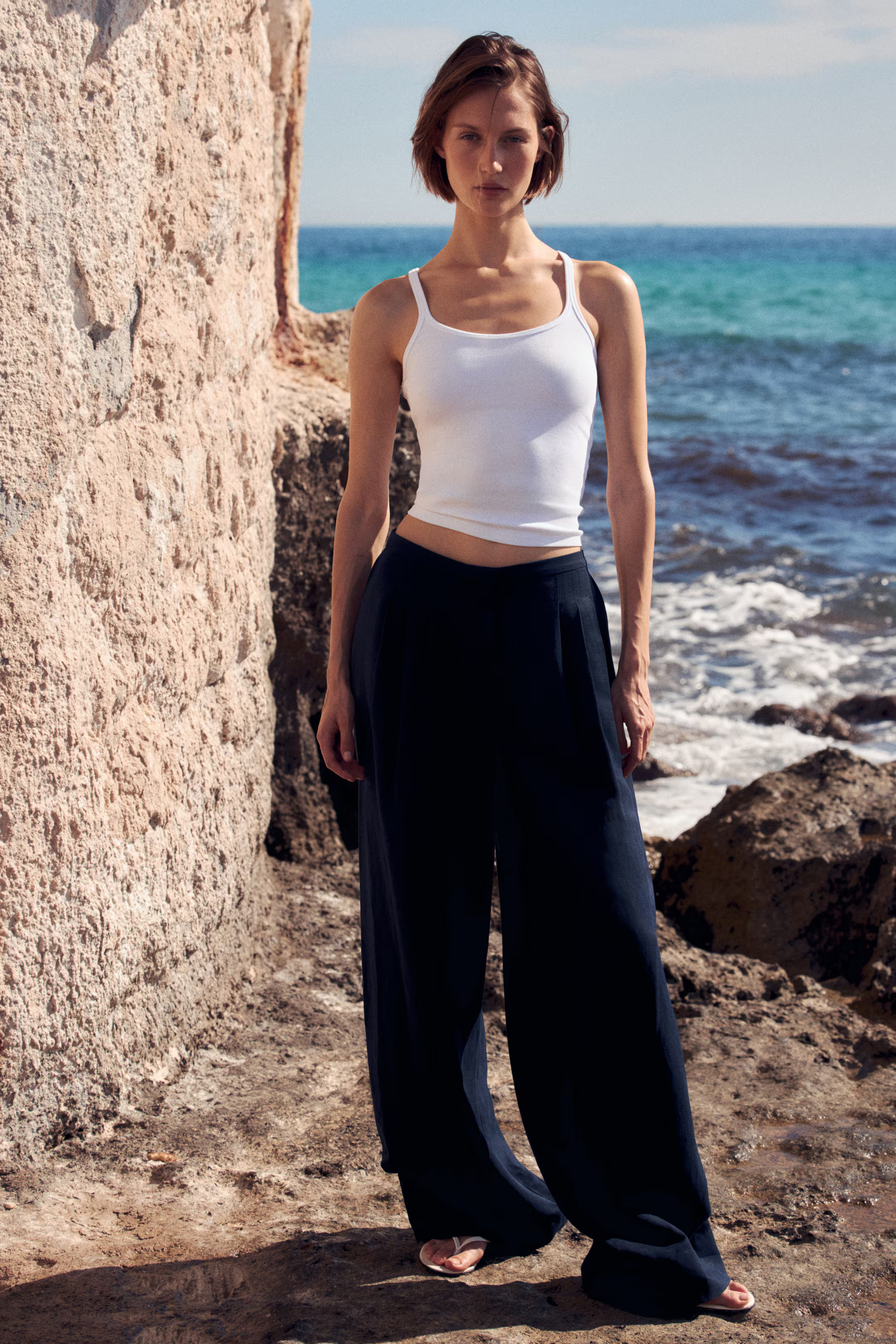 Wide-Leg Linen-Blend Pants | H&M (US + CA)
