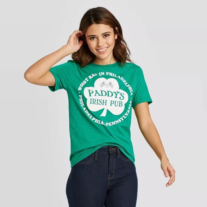 Women's St. Patrick's Day Paddy's Irish Pub Short Sleeve T-Shirt - Ripple Junction - Green | Target