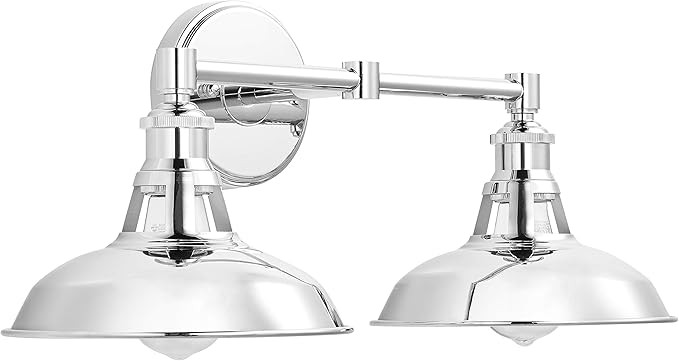 Olivera 2 Light Bathroom Vanity Light | Chrome Industrial Wall Sconce with LED Bulbs LL-WL882-2PC | Amazon (US)