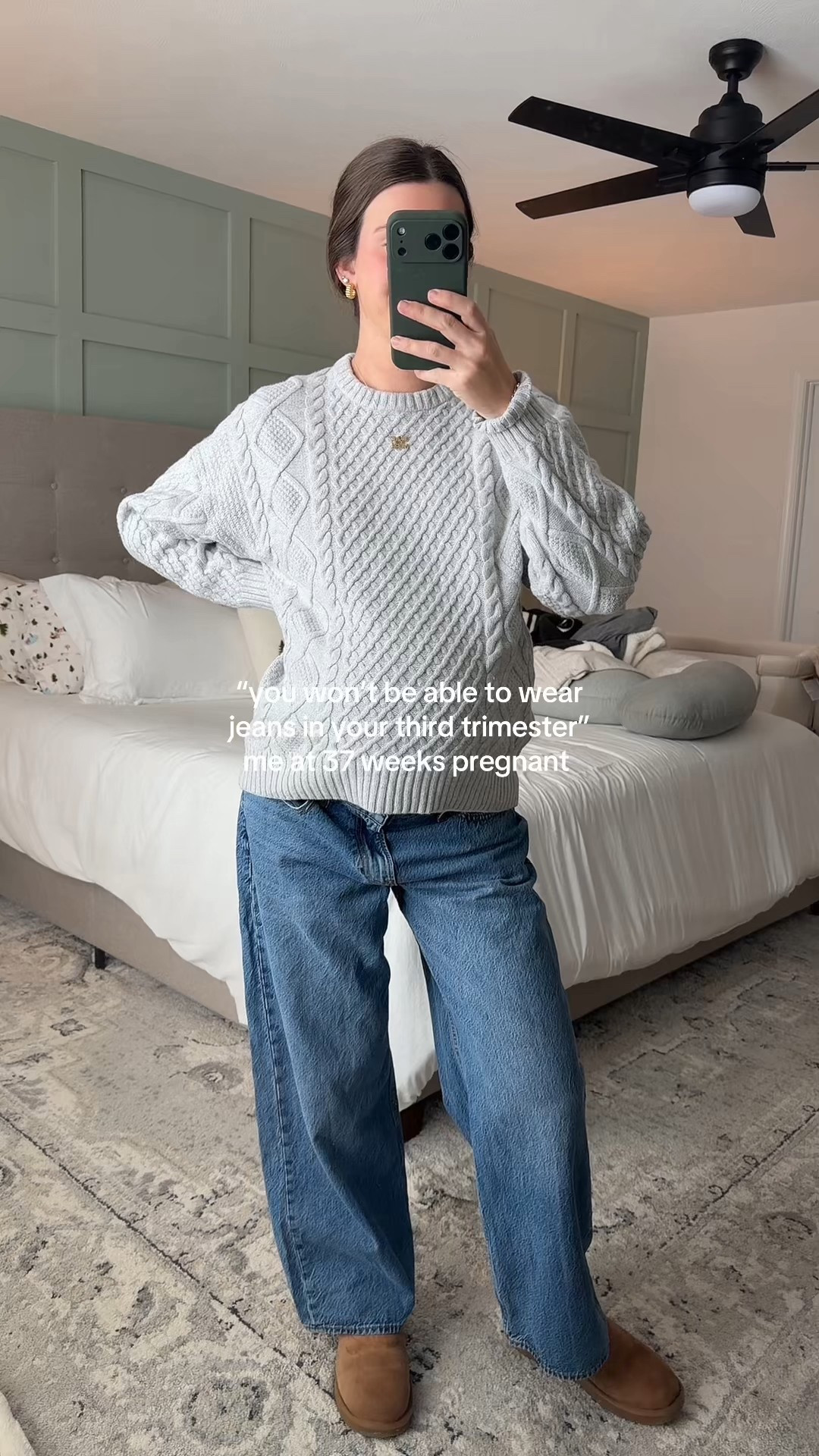 37 weeks pregnant jeans that still fit!! 

Sized up to a  29/30…. Pre-pregnancy size 25/26 

Medium wash! 

#LTKBump #LTKBaby #LTKmomlife