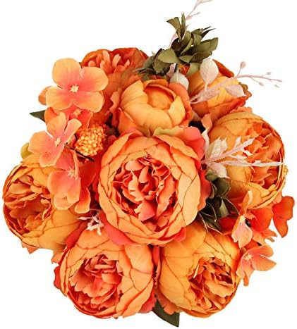 Blooming Paradise Artificial Fake Flowers Plants Silk Peony Flower Arrangements Wedding Bouquets Dec | Amazon (US)