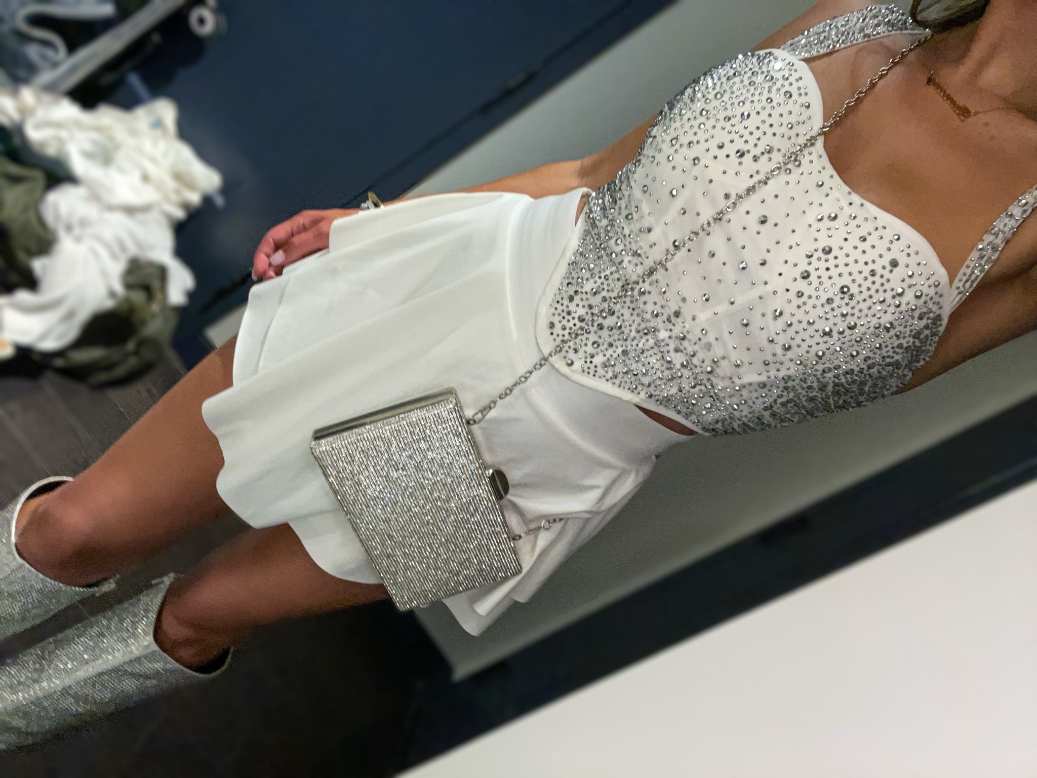 Rhinestone cowgirl, white outfit, Western, Nashville, bachelorette outfit, bride to be, bridal, bride, Scottsdale, silver, embellished, eras concert outfit, country concert outfit, corset, boots, skirt, 

#LTKstyletip #LTKunder100 #LTKwedding