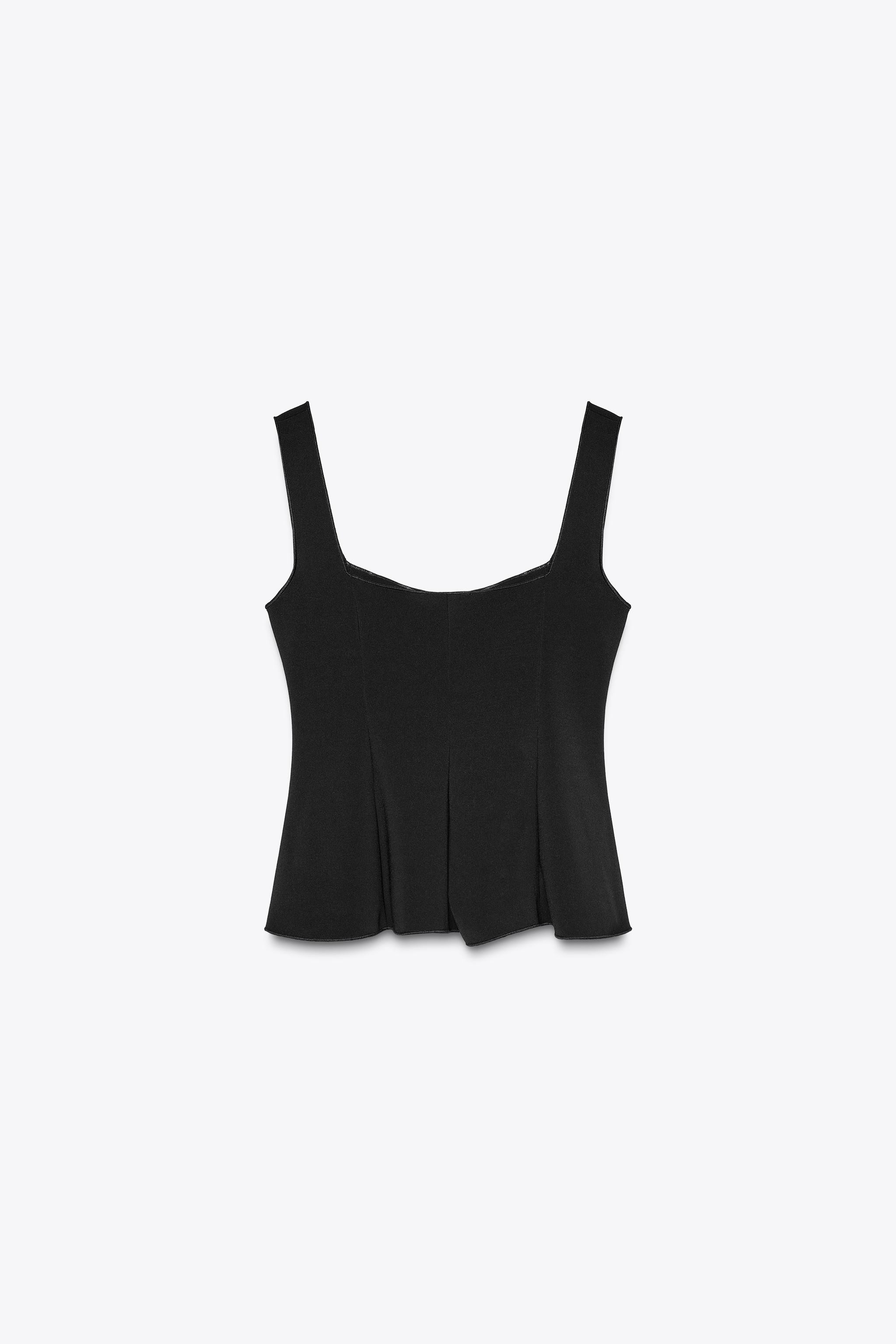 STRETCH PEPLUM VEST TOP | Zara Canada
