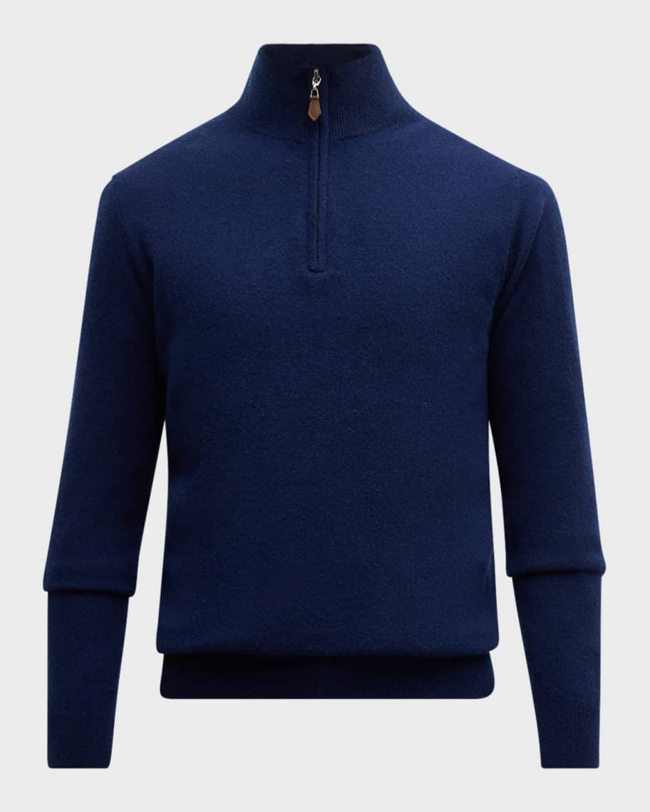Neiman Marcus Men's Cashmere Quarter-Zip Sweater | Neiman Marcus
