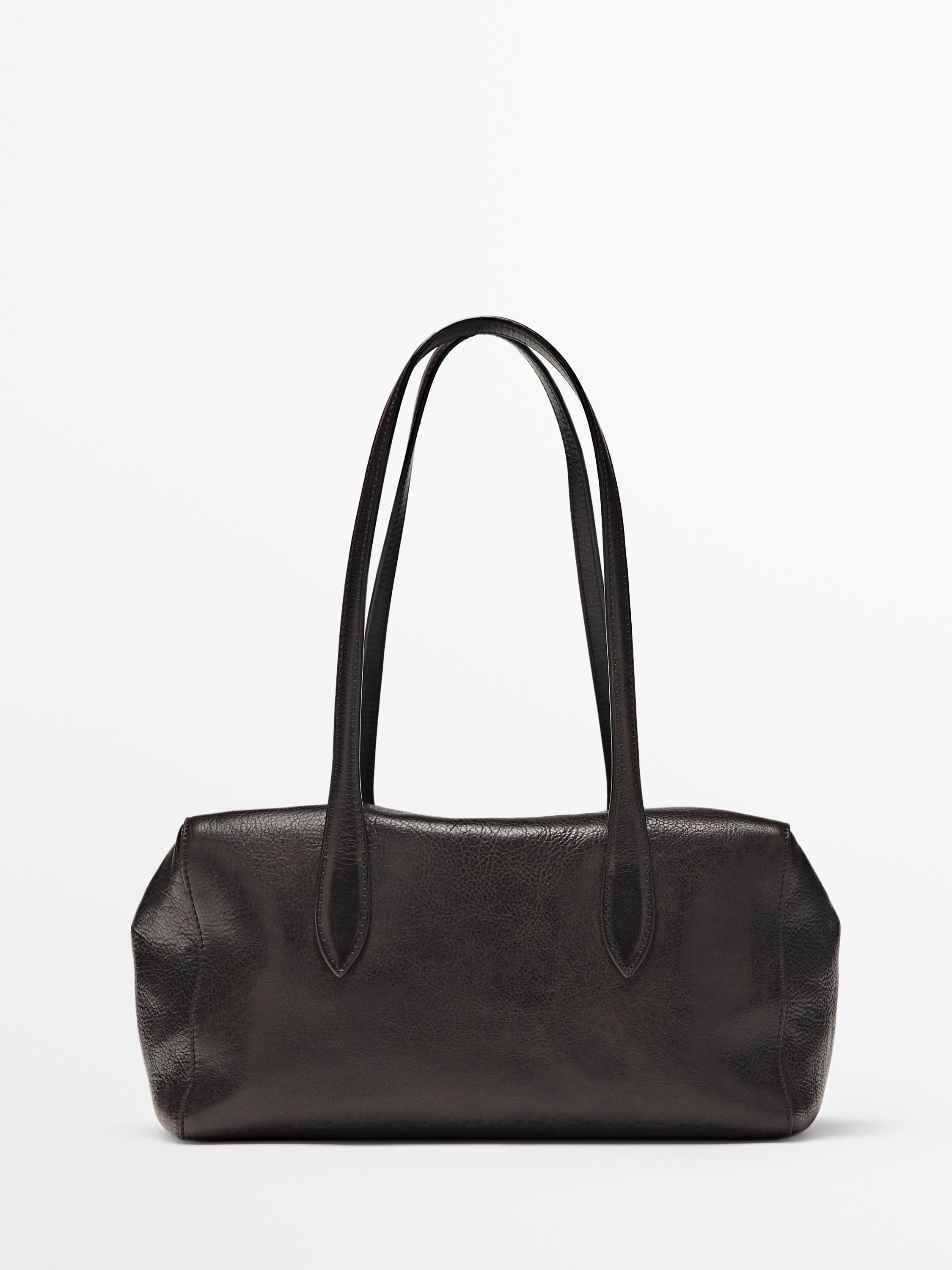 Nappa leather west satchel bag | Massimo Dutti UK