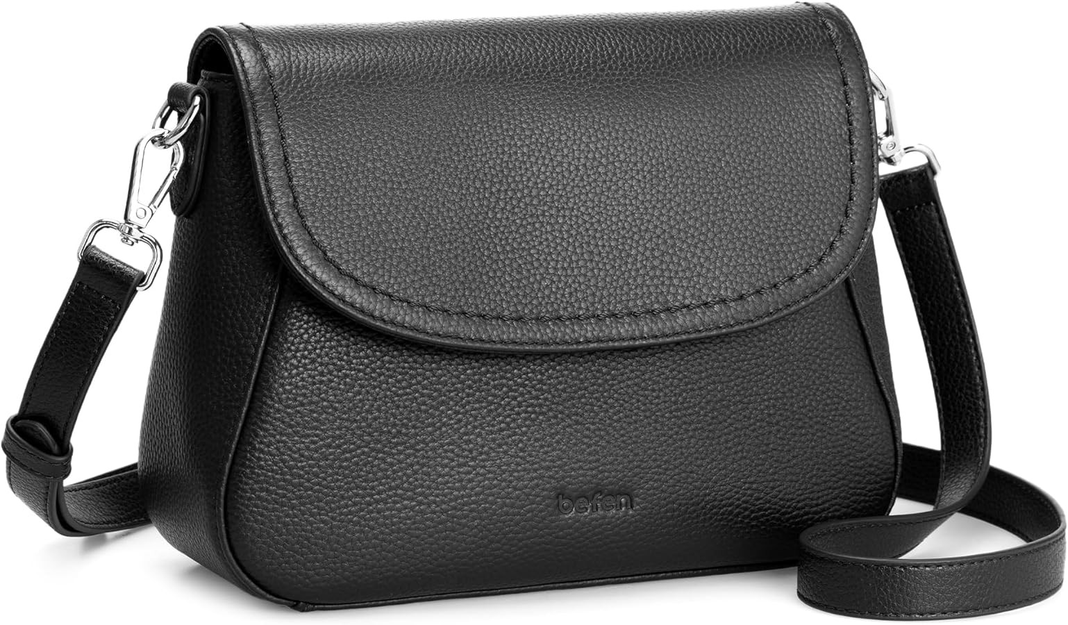 befen Genuine Leather Saddle Crossbody Bags for Women with RFID Blocking, Small Flap Cross Body P... | Amazon (US)