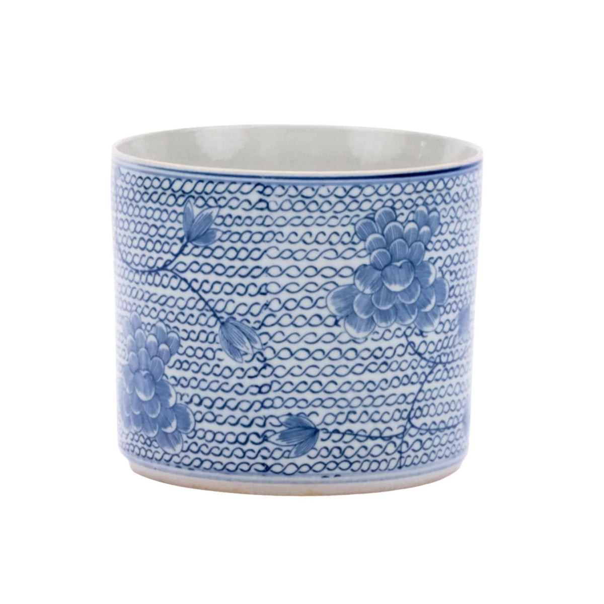 Blue & White Chain Orchid Porcelain Pot | The Well Appointed House, LLC
